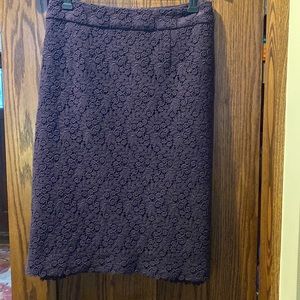 Talbots plum colored lace pencil skirt, size 14W